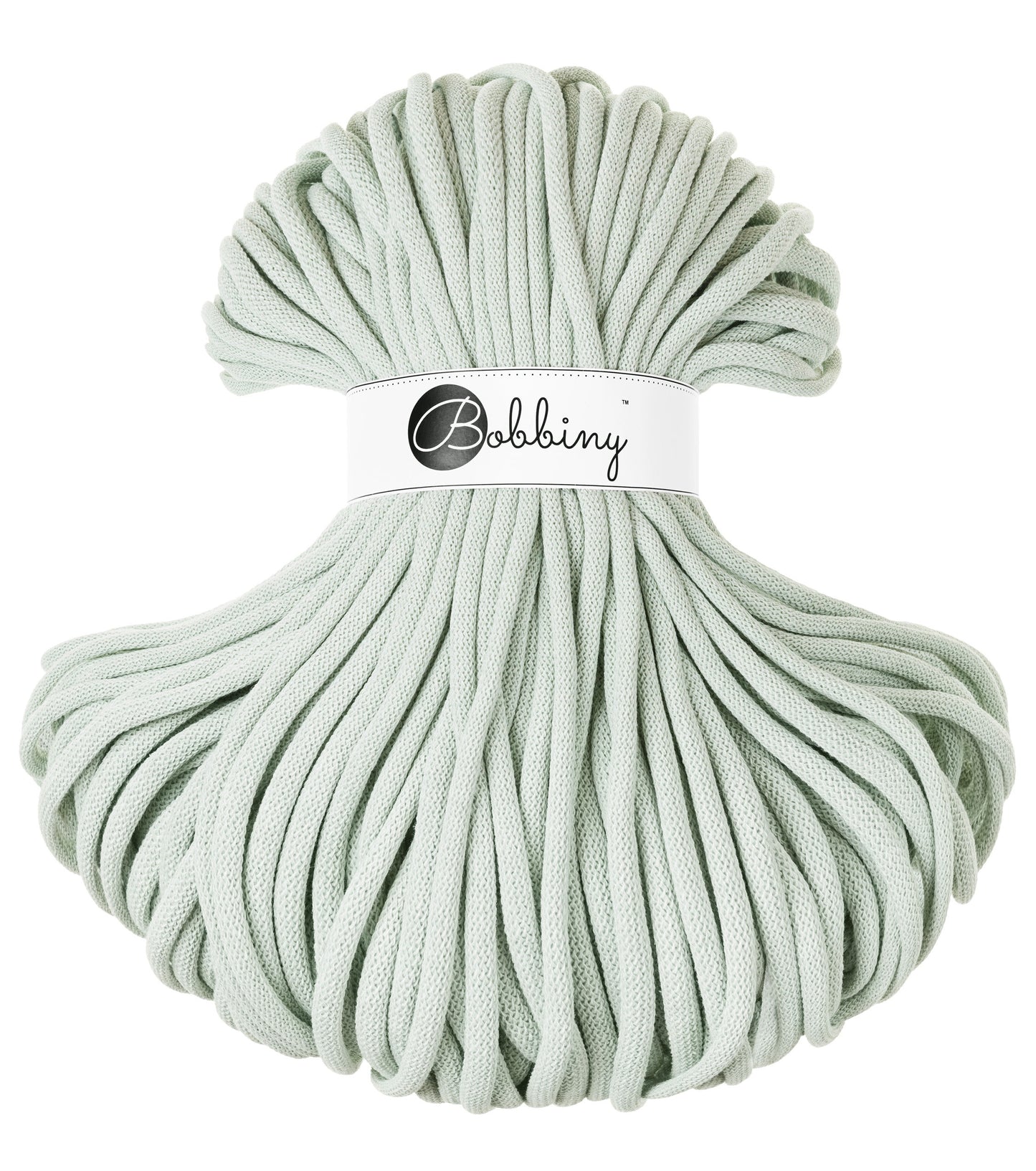 Bobbiny Braided Cord, "Milky Green" 3mm, 5mm, 9mm (108 yards/100m) - BasketsandBlanketsNJ