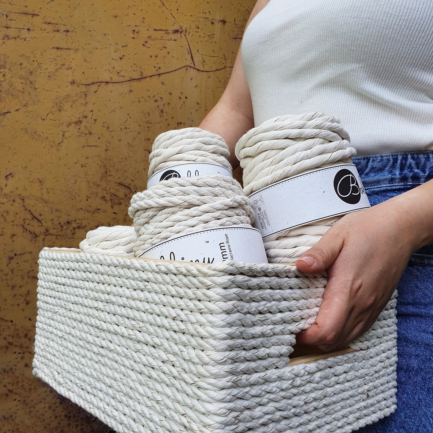 Bobbiny "Off-White" Single Twist Macrame Cord, 9mm, 5mm, 3mm, 1.5mm - BasketsandBlanketsNJ