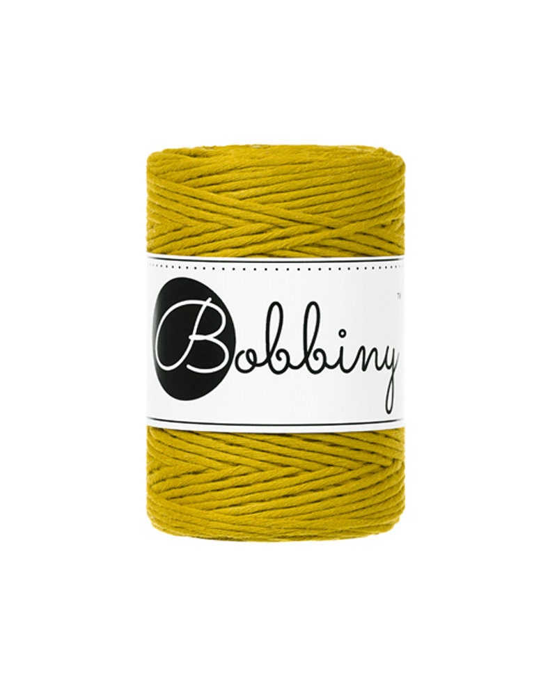 Bobbiny "Spicy Yellow" Single Twist Macrame Cord, 9mm, 5mm, 3mm, 1.5mm - BasketsandBlanketsNJ