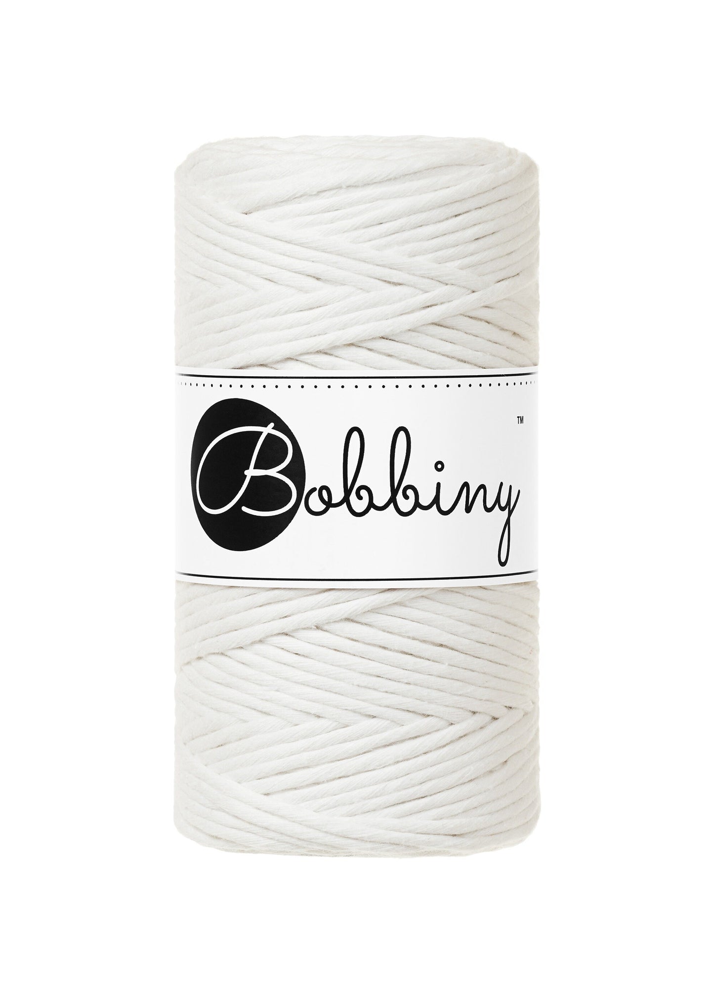 Bobbiny "Off-White" Single Twist Macrame Cord, 9mm, 5mm, 3mm, 1.5mm - BasketsandBlanketsNJ