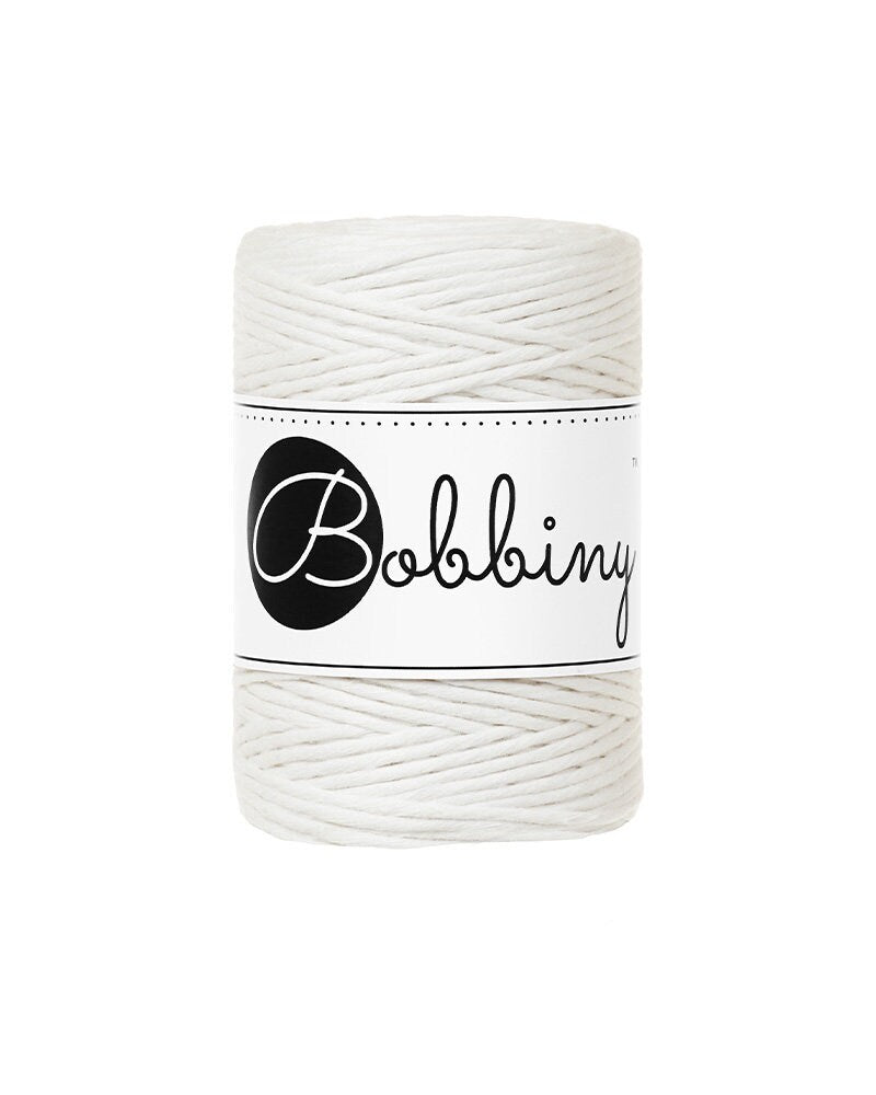 Bobbiny "Off-White" Single Twist Macrame Cord, 9mm, 5mm, 3mm, 1.5mm - BasketsandBlanketsNJ
