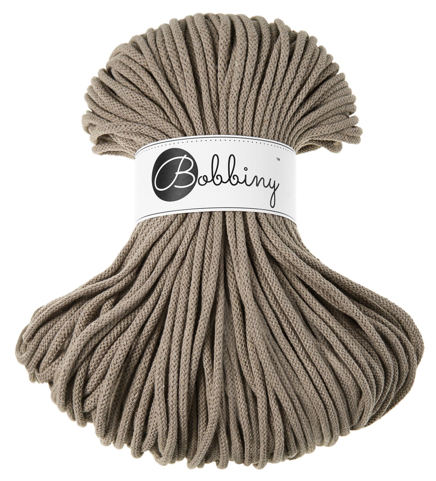 Bobbiny Braided Cord, "Coffee" 3mm, 5mm, 9mm (108 yards/100m) - BasketsandBlanketsNJ