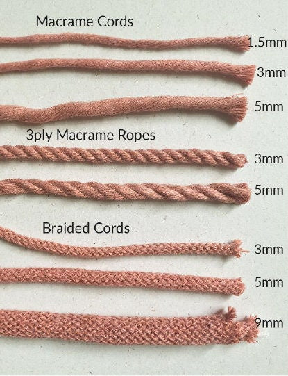 Bobbiny Braided Cord, "Beige" 3mm, 5mm, 9mm (108 yards/100m) - BasketsandBlanketsNJ