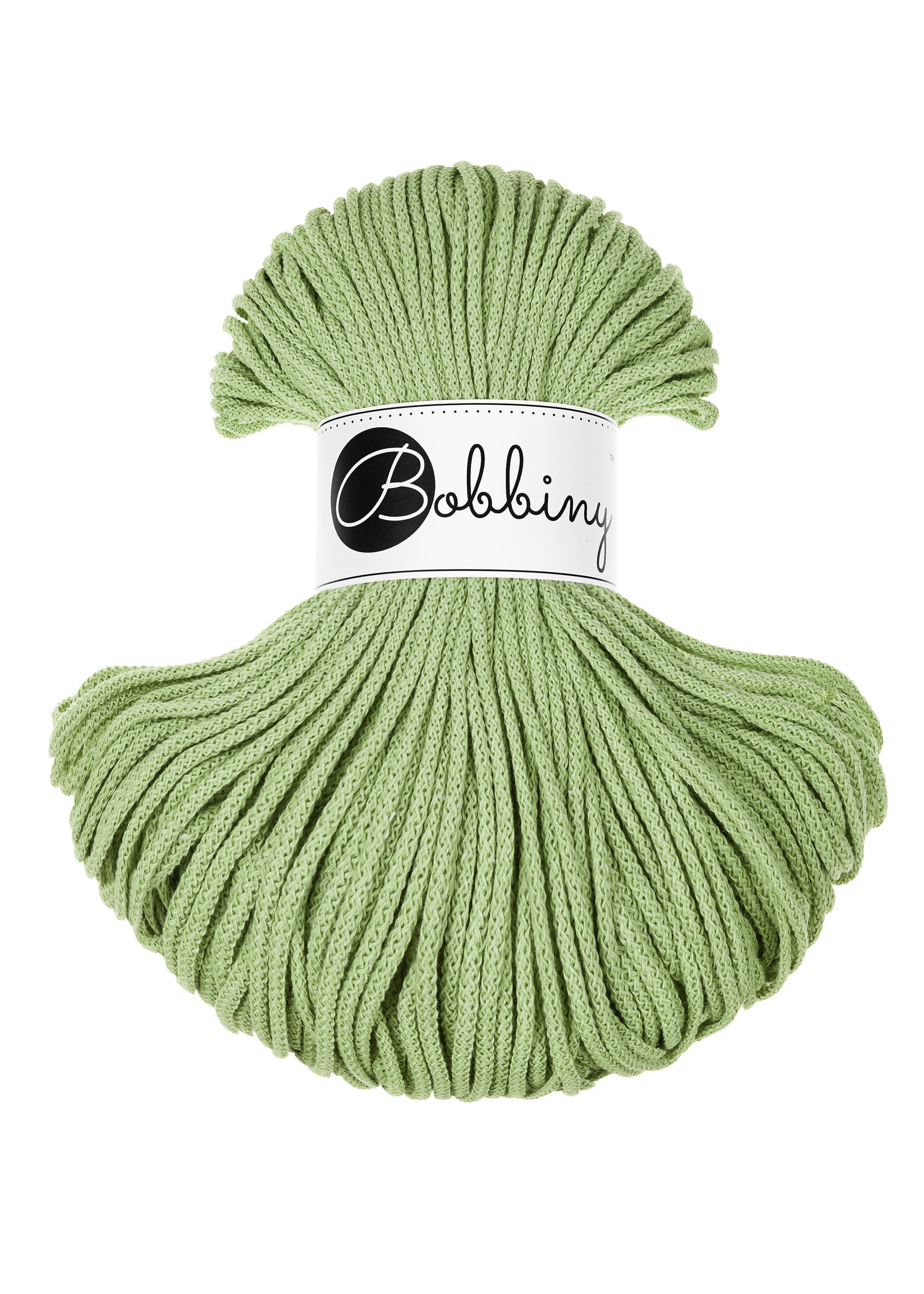 Bobbiny Braided Cord, "Matcha" 3mm, 5mm, 9mm (108 yards/100m) - BasketsandBlanketsNJ