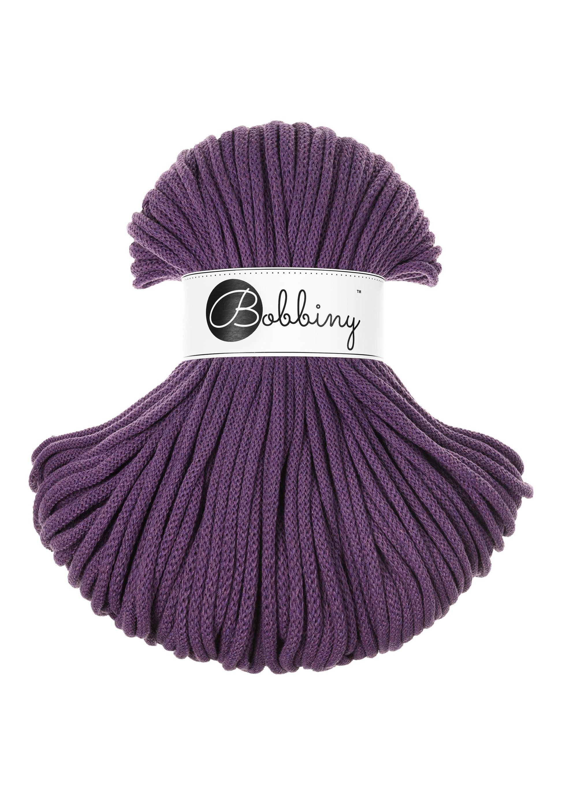 Bobbiny Braided Cord, "Violet" 3mm, 5mm, 9mm (108 yards/100m) - BasketsandBlanketsNJ