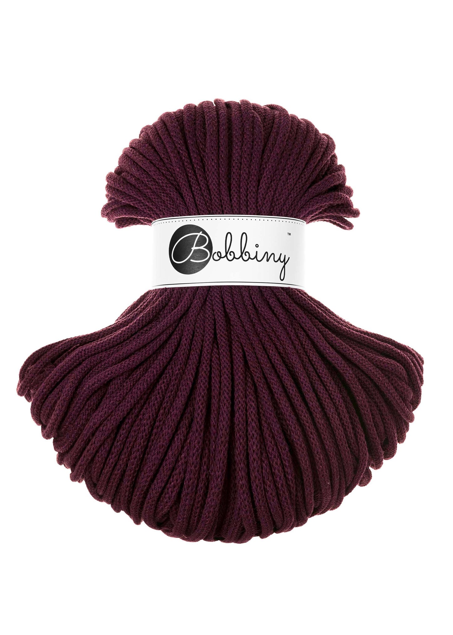 Bobbiny Braided Cord, "Burgandy" 3mm, 5mm, 9mm (108 yards/100m) - BasketsandBlanketsNJ