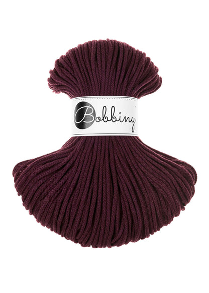 Bobbiny Braided Cord, "Burgandy" 3mm, 5mm, 9mm (108 yards/100m) - BasketsandBlanketsNJ