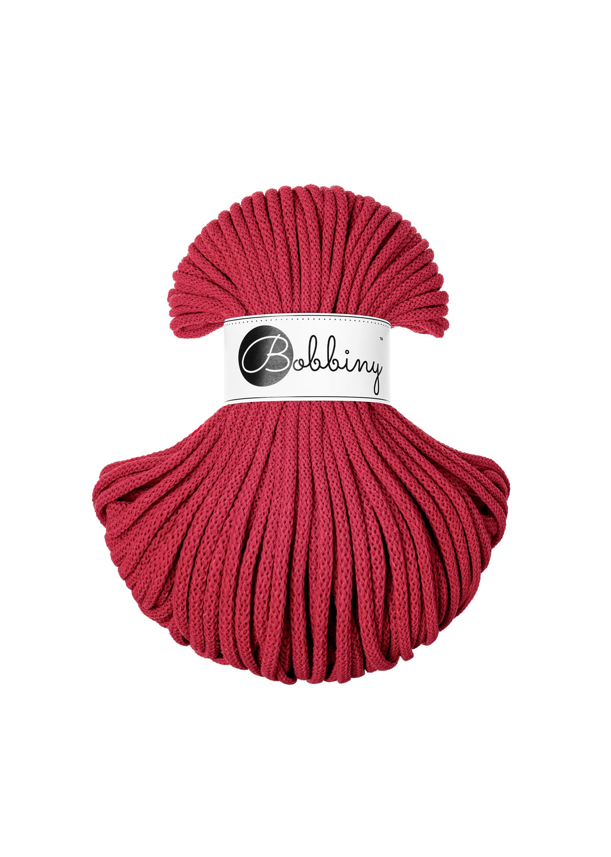 Bobbiny Braided Cord, "Classic Red" 3mm, 5mm, 9mm (108 yards/100m) - BasketsandBlanketsNJ