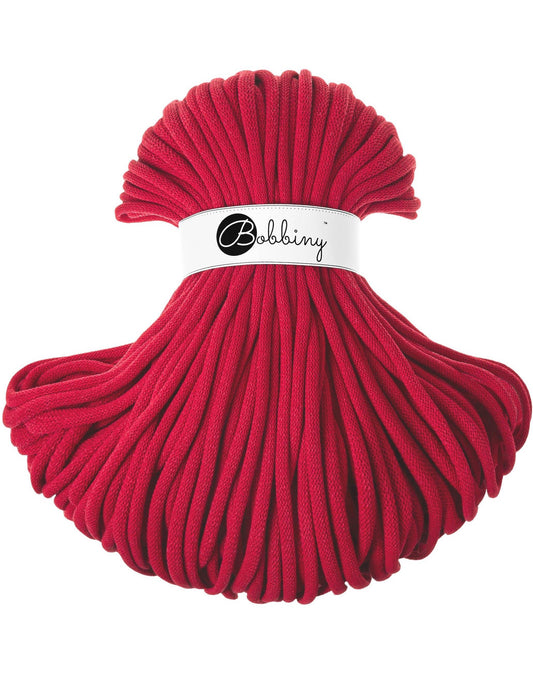 Bobbiny Braided Cord, "Classic Red" 3mm, 5mm, 9mm (108 yards/100m) - BasketsandBlanketsNJ