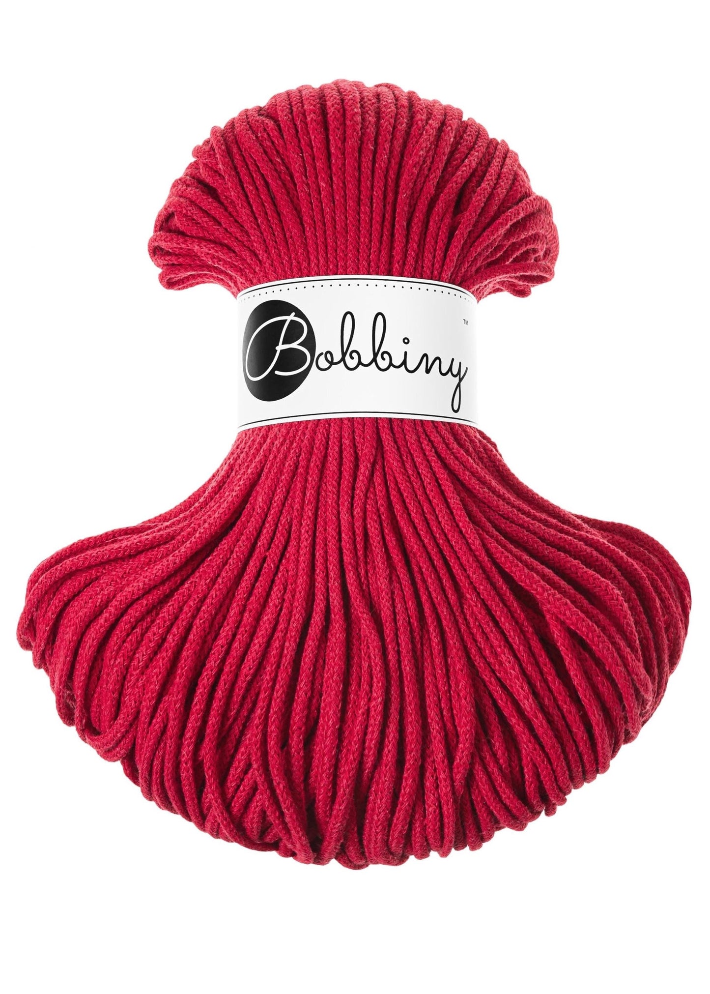 Bobbiny Braided Cord, "Classic Red" 3mm, 5mm, 9mm (108 yards/100m) - BasketsandBlanketsNJ