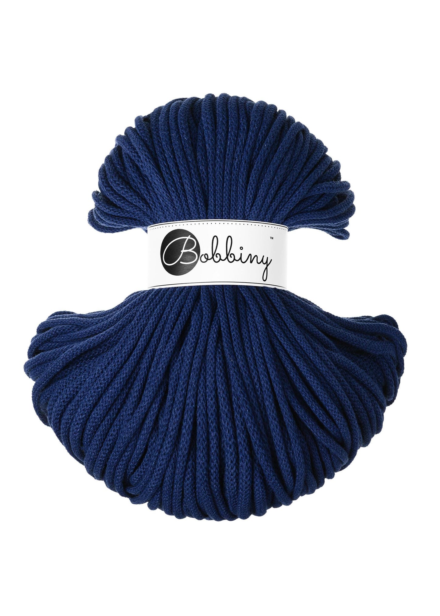 Bobbiny Braided Cord, "Ink Blue" 3mm, 5mm, 9mm (108 yards/100m) - BasketsandBlanketsNJ