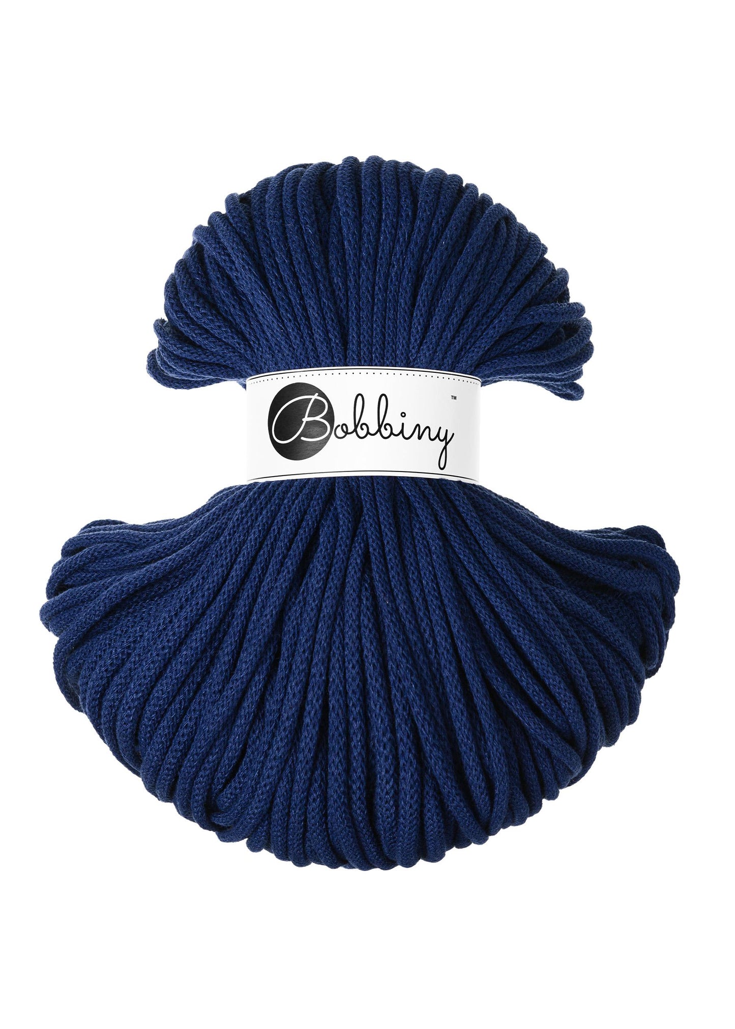 Bobbiny Braided Cord, "Ink Blue" 3mm, 5mm, 9mm (108 yards/100m) - BasketsandBlanketsNJ