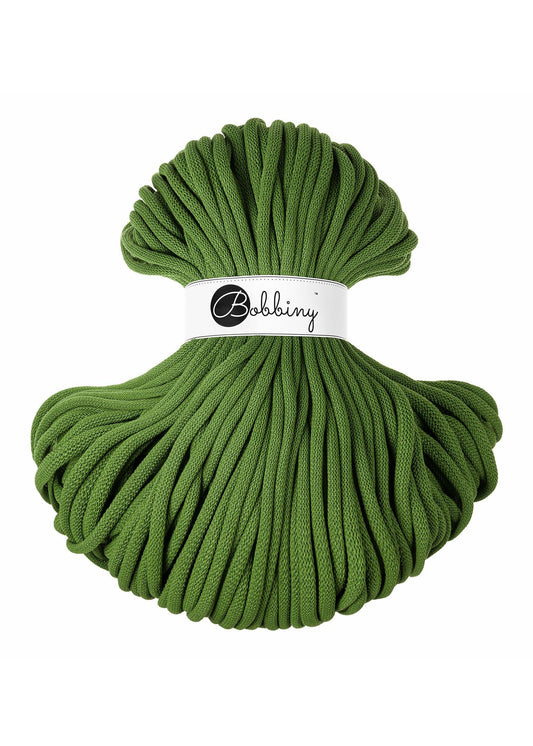 Bobbiny Braided Cord, "Moss Green" 3mm, 5mm, 9mm (108 yards/100m) - BasketsandBlanketsNJ