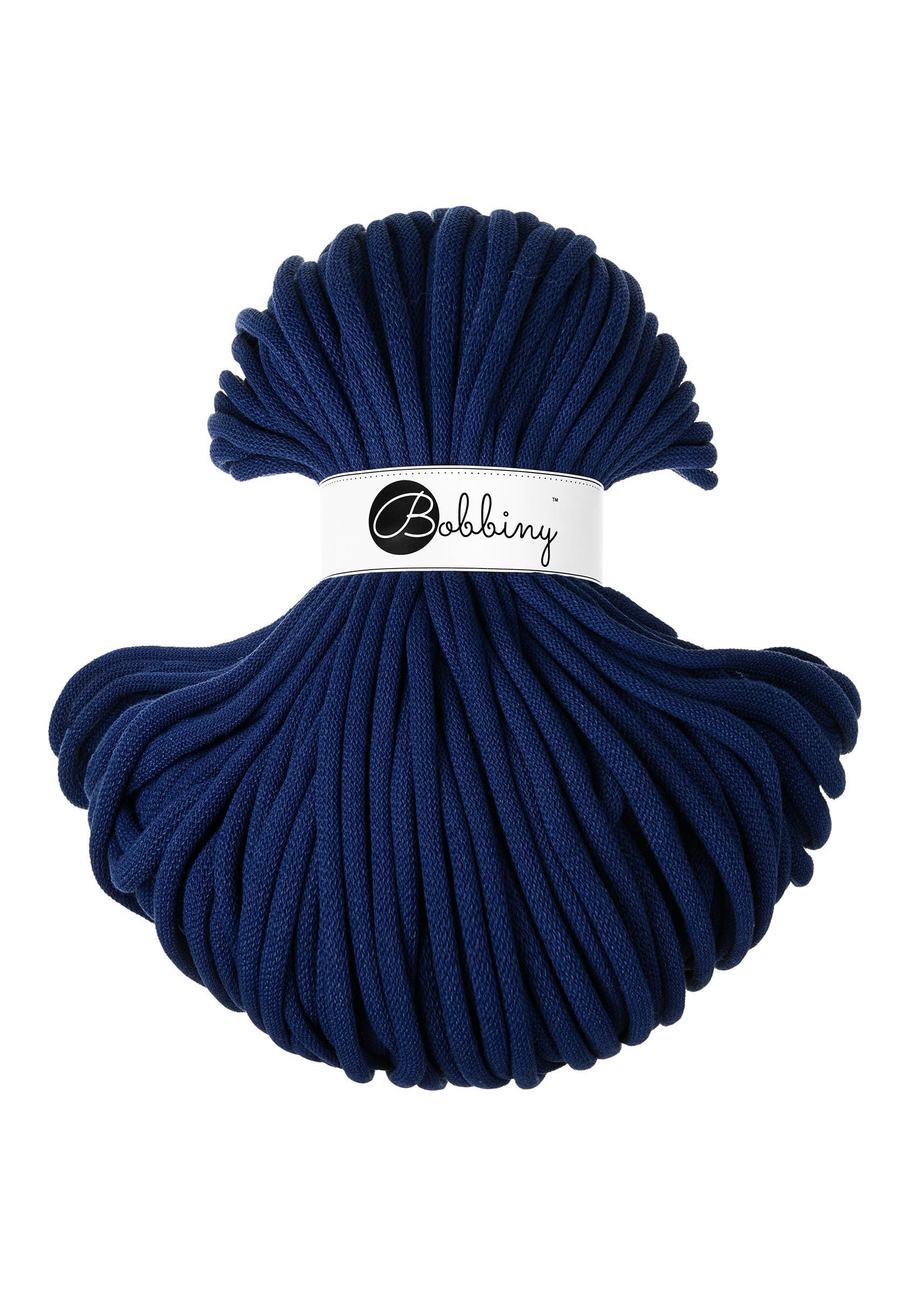 Bobbiny Braided Cord, "Ink Blue" 3mm, 5mm, 9mm (108 yards/100m) - BasketsandBlanketsNJ