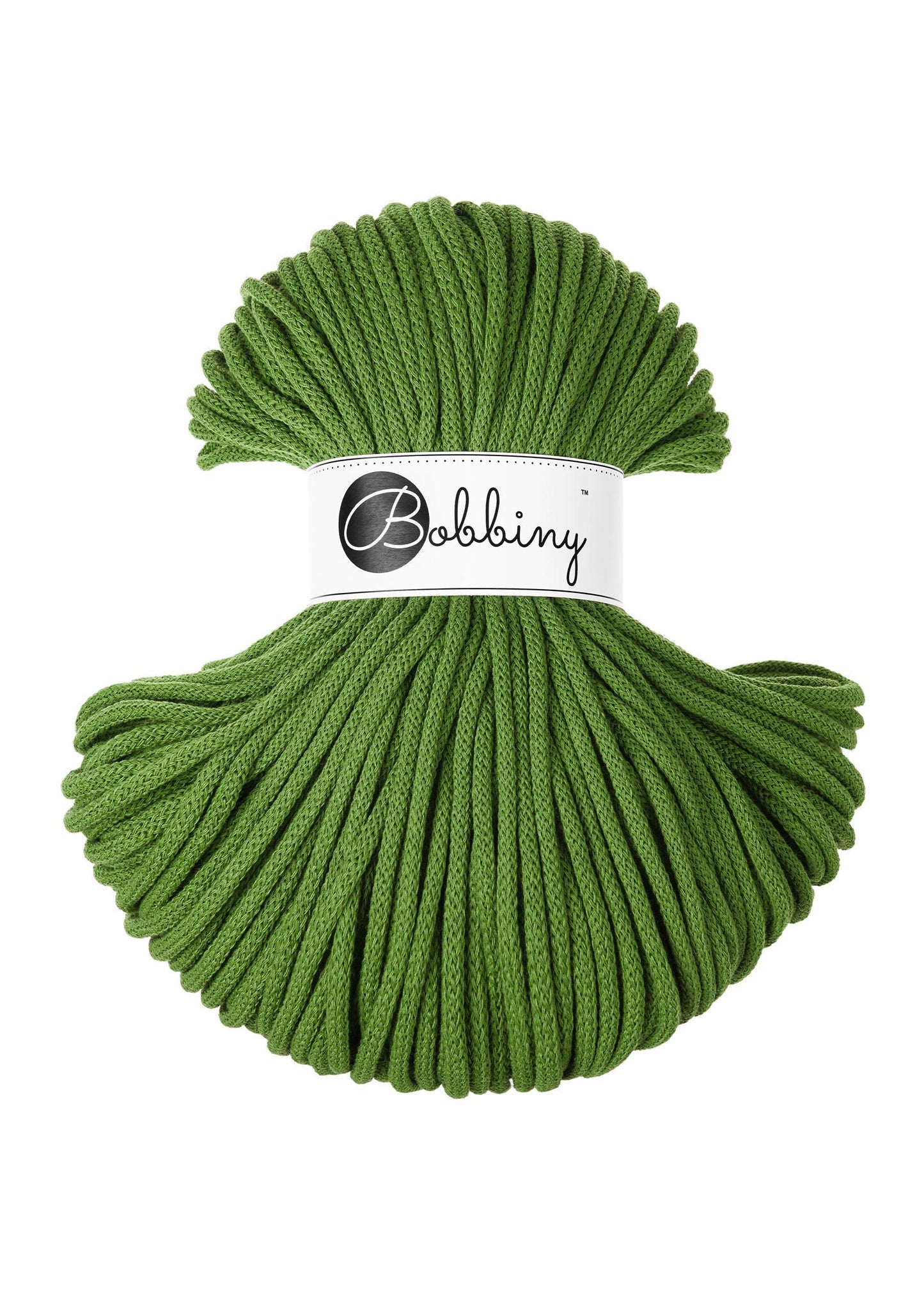 Bobbiny Braided Cord, "Moss Green" 3mm, 5mm, 9mm (108 yards/100m) - BasketsandBlanketsNJ