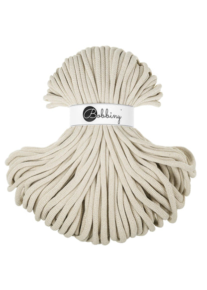 Bobbiny Braided Cord, "Cashmere Beige" 3mm, 5mm, 9mm (108 yards/100m) - BasketsandBlanketsNJ
