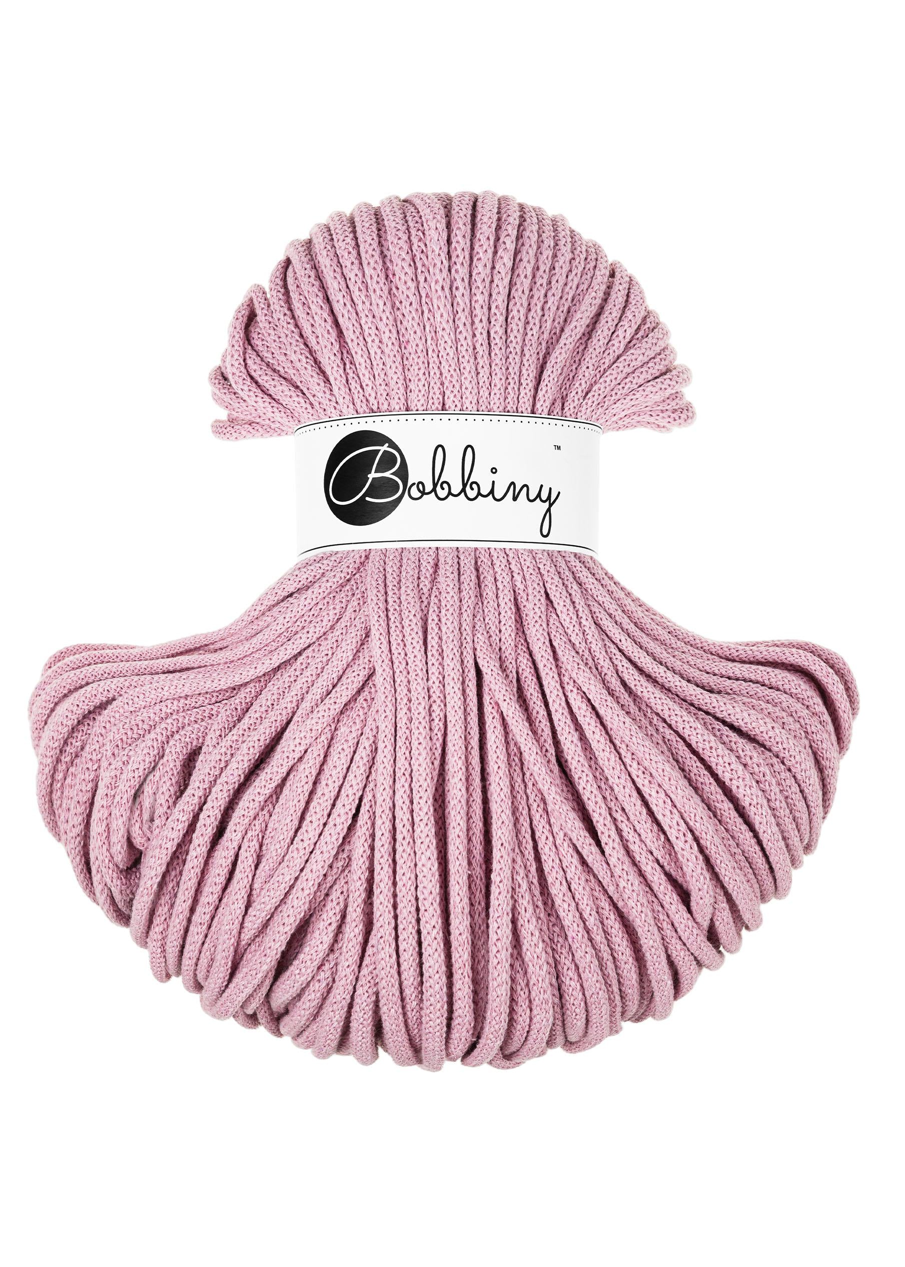 Bobbiny Braided Cord, "Dusty Rose" 3mm, 5mm, 9mm (108 yards/100m) - BasketsandBlanketsNJ