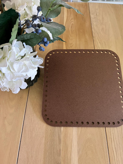 10" square Basket Bottom, Square wooden crochet base - BasketsandBlanketsNJ