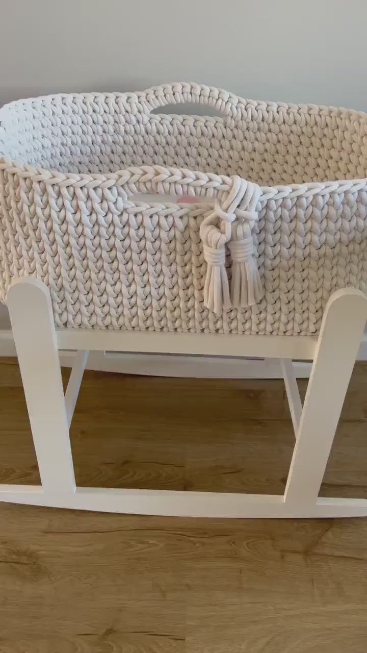 DIY Moses Basket Crochet Kit, Baby Bassinet Crochet Kit, Moses Basket Kit