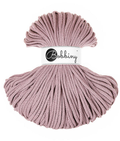 Bobbiny Braided Cord, "Mauve" 3mm, 5mm, 9mm (108 yards/100m) - BasketsandBlanketsNJ