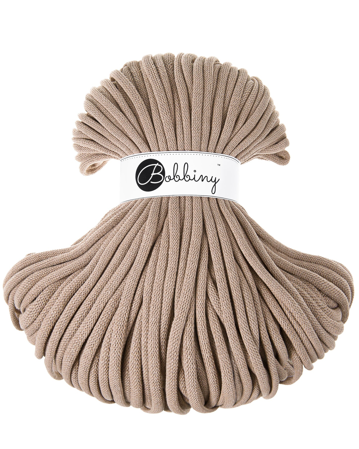 Bobbiny Braided Cord, "Sand" 3mm, 5mm, 9mm (108 yards/100m) - BasketsandBlanketsNJ