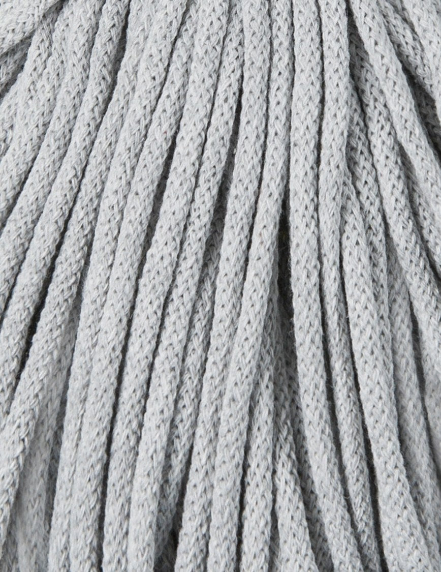 Bobbiny Braided Cord, "Light Grey" 3mm, 5mm, 9mm (108 yards/100m) - BasketsandBlanketsNJ