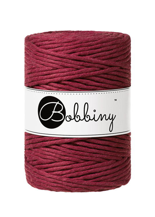 Bobbiny "Wine Red" Single Twist Macrame Cord, 9mm, 5mm, 3mm, 1.5mm - BasketsandBlanketsNJ