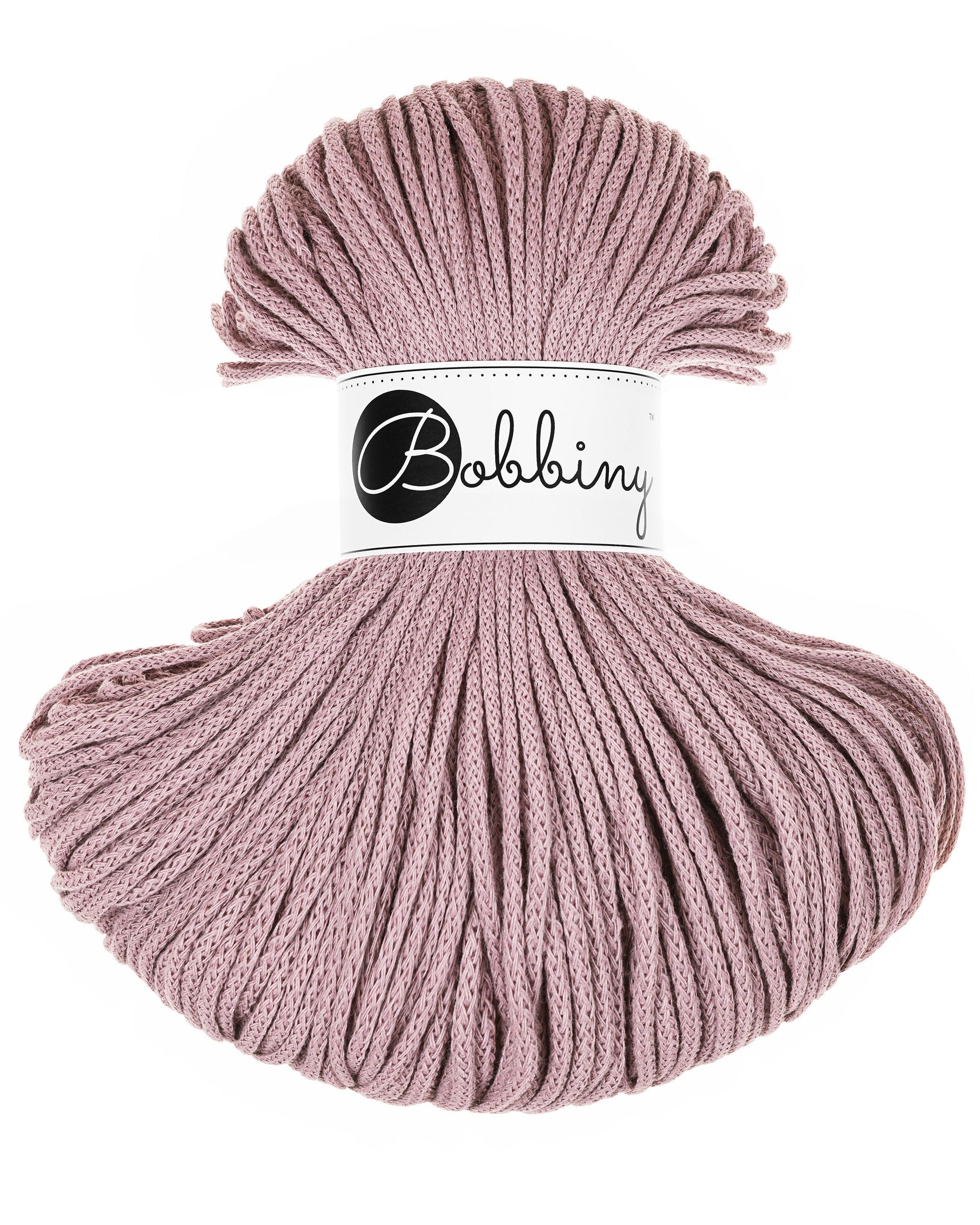 Bobbiny Braided Cord, "Mauve" 3mm, 5mm, 9mm (108 yards/100m) - BasketsandBlanketsNJ