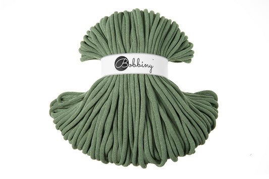 Bobbiny Braided Cord, "Eucalyptus Green" 3mm, 5mm, 9mm (108 yards/100m) - BasketsandBlanketsNJ