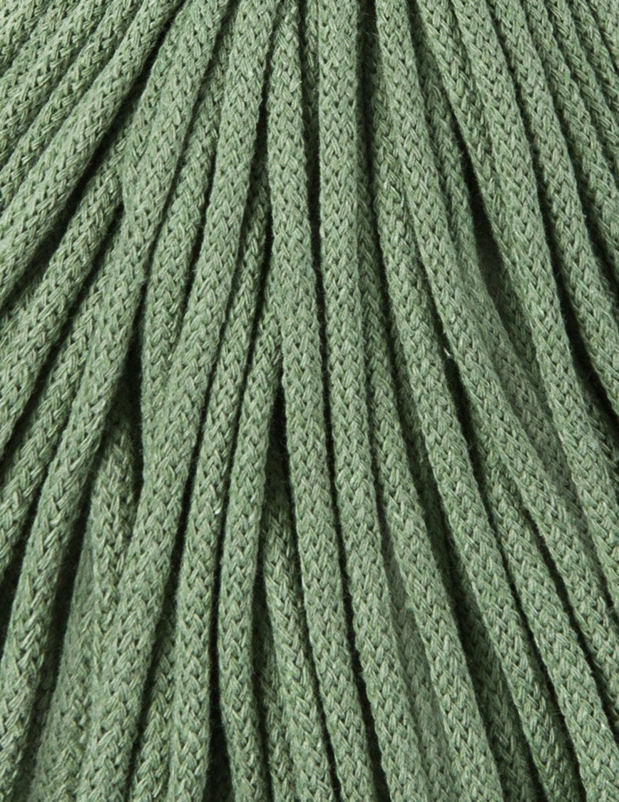 Bobbiny Braided Cord, "Eucalyptus Green" 3mm, 5mm, 9mm (108 yards/100m) - BasketsandBlanketsNJ