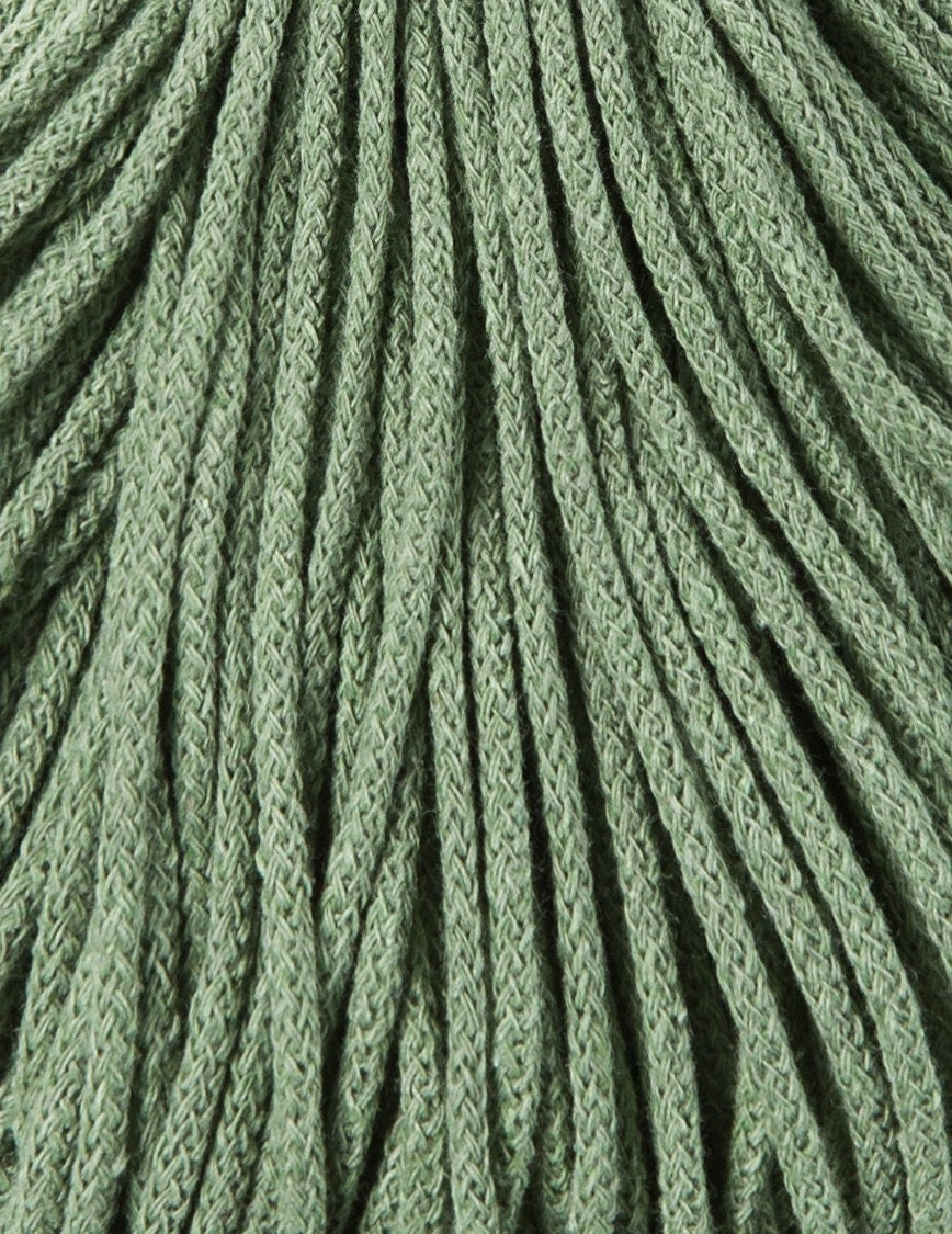 Bobbiny Braided Cord, "Eucalyptus Green" 3mm, 5mm, 9mm (108 yards/100m) - BasketsandBlanketsNJ