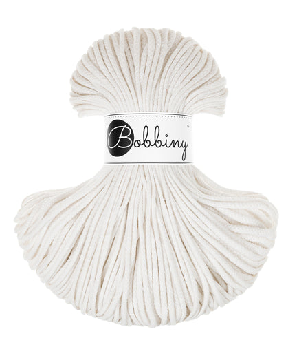 Bobbiny Braided Cord, "Off White" 3mm, 5mm, 9mm (108 yards/100m) - BasketsandBlanketsNJ