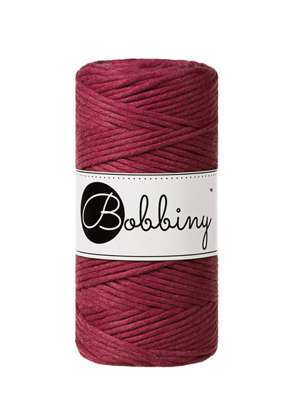 Bobbiny "Wine Red" Single Twist Macrame Cord, 9mm, 5mm, 3mm, 1.5mm - BasketsandBlanketsNJ