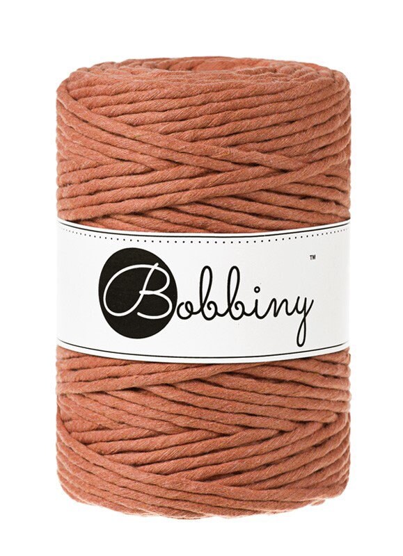 Bobbiny "Terracotta" Single Twist Macrame Cord, 9mm, 5mm, 3mm, 1.5mm - BasketsandBlanketsNJ