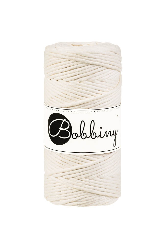Bobbiny "Natural" Single Twist Macrame Cord, 9mm, 5mm, 3mm, 1.5mm - BasketsandBlanketsNJ