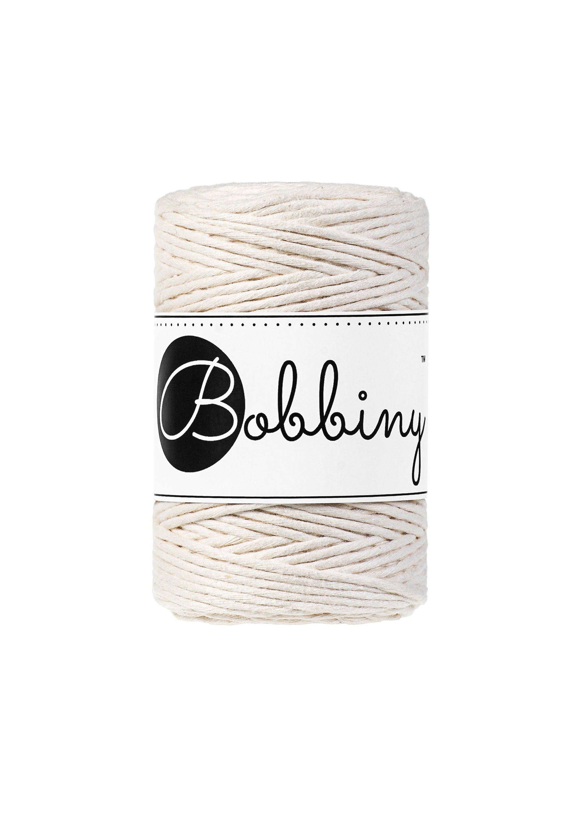 Bobbiny "Natural" Single Twist Macrame Cord, 9mm, 5mm, 3mm, 1.5mm - BasketsandBlanketsNJ