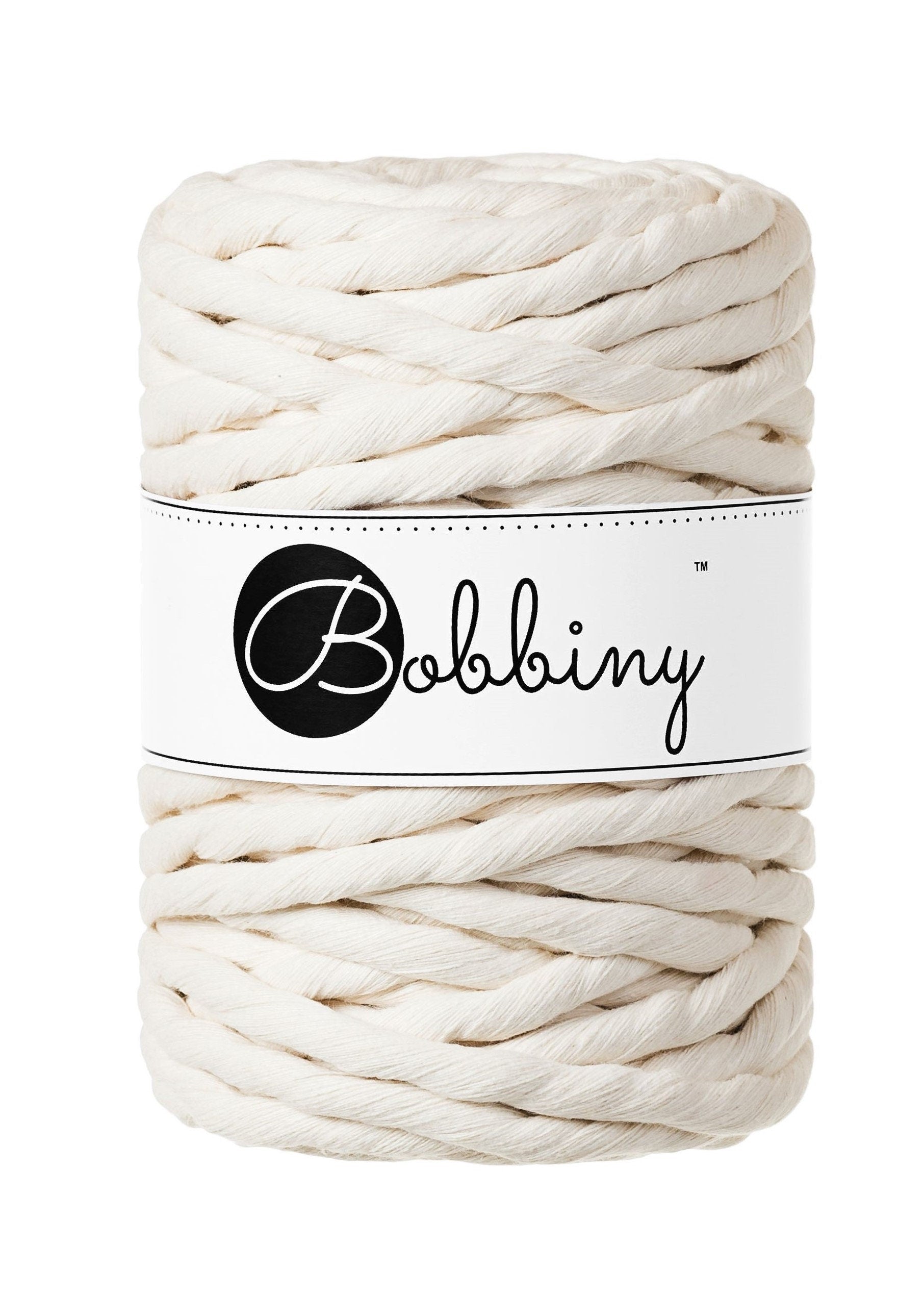 Bobbiny "Natural" Single Twist Macrame Cord, 9mm, 5mm, 3mm, 1.5mm - BasketsandBlanketsNJ