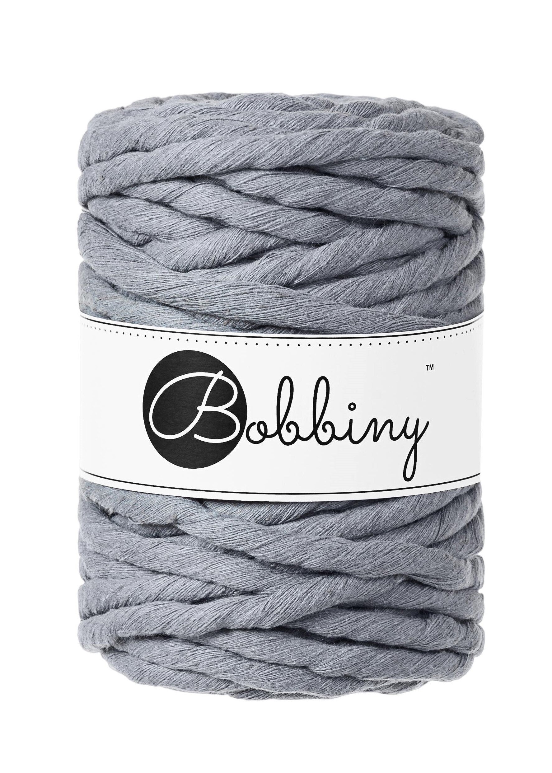 Bobbiny "Steel" Single Twist Macrame Cord, 9mm, 5mm, 3mm, 1.5mm - BasketsandBlanketsNJ