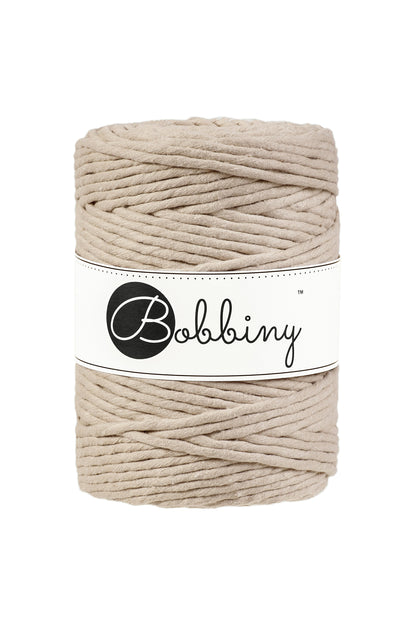 Bobbiny "Beige" Single Twist Macrame Cord, 9mm, 5mm, 3mm, 1.5mm - BasketsandBlanketsNJ