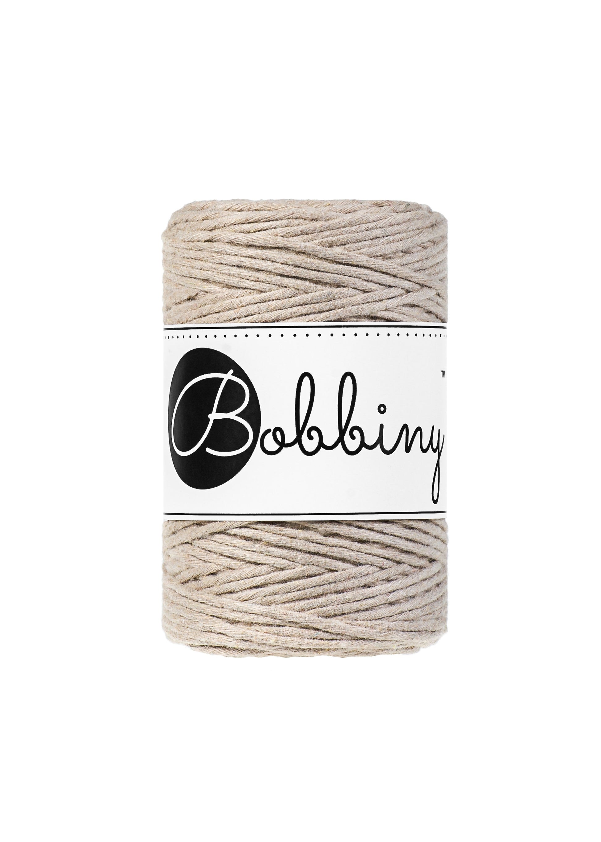 Bobbiny "Beige" Single Twist Macrame Cord, 9mm, 5mm, 3mm, 1.5mm - BasketsandBlanketsNJ