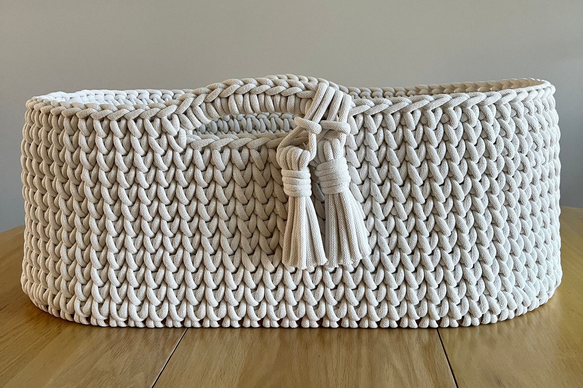 DIY Moses Basket Crochet Kit, Baby Bassinet Crochet Kit, Moses Basket Kit - BasketsandBlanketsNJ