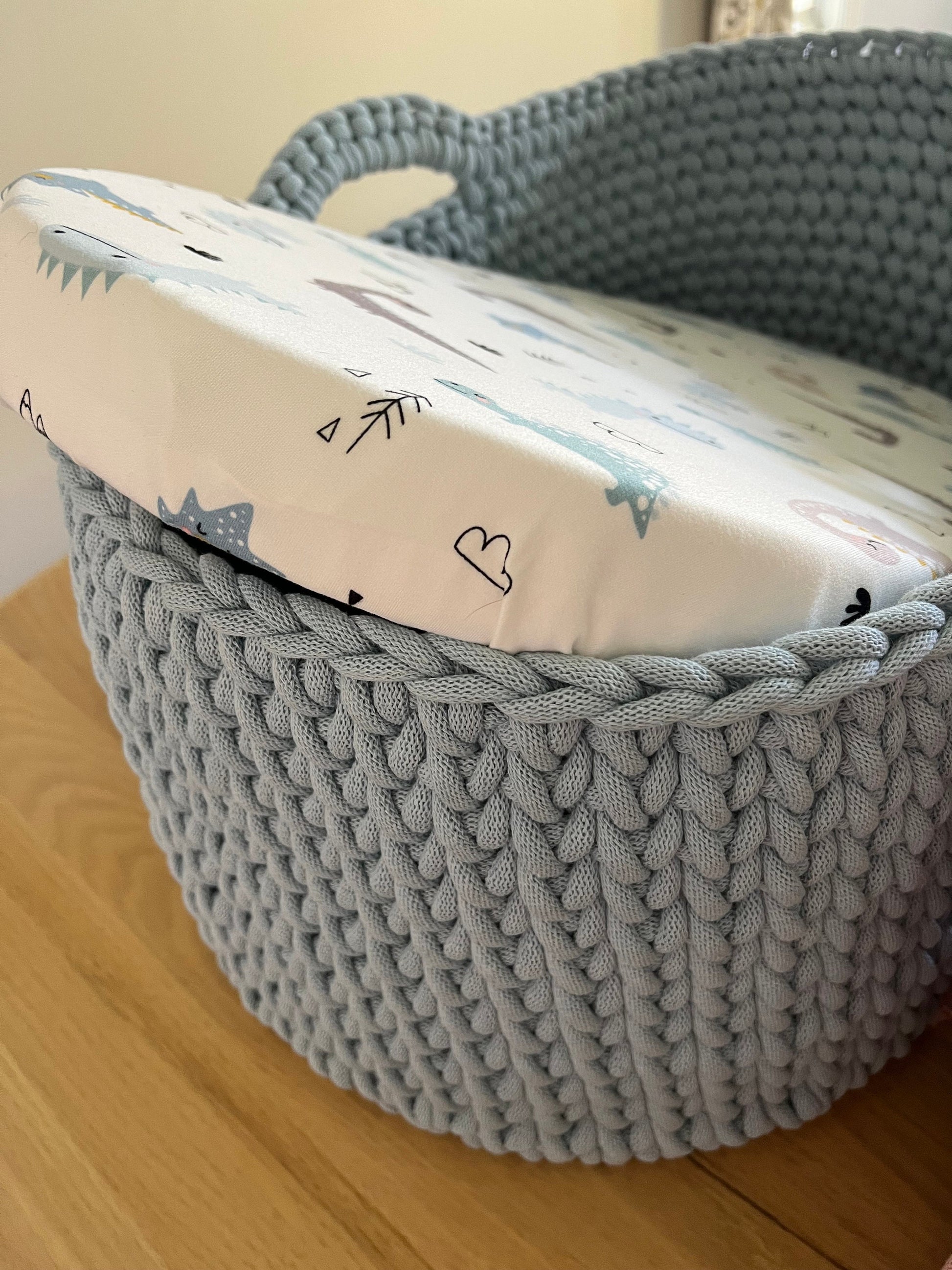 DIY Moses Basket Crochet Kit, Baby Bassinet Crochet Kit, Moses Basket Kit - BasketsandBlanketsNJ