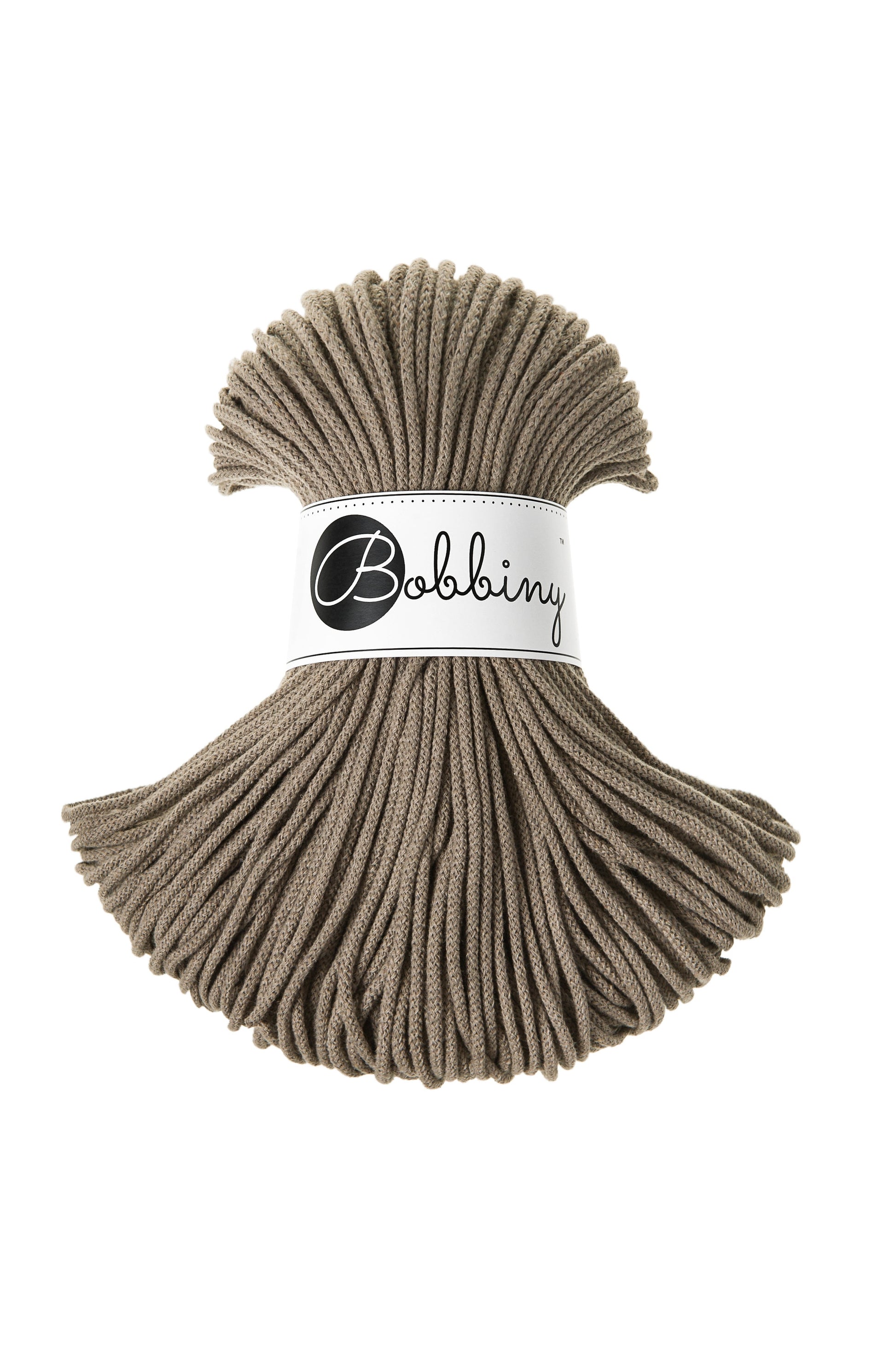 Bobbiny Braided Cord, "Coffee" 3mm, 5mm, 9mm (108 yards/100m) - BasketsandBlanketsNJ