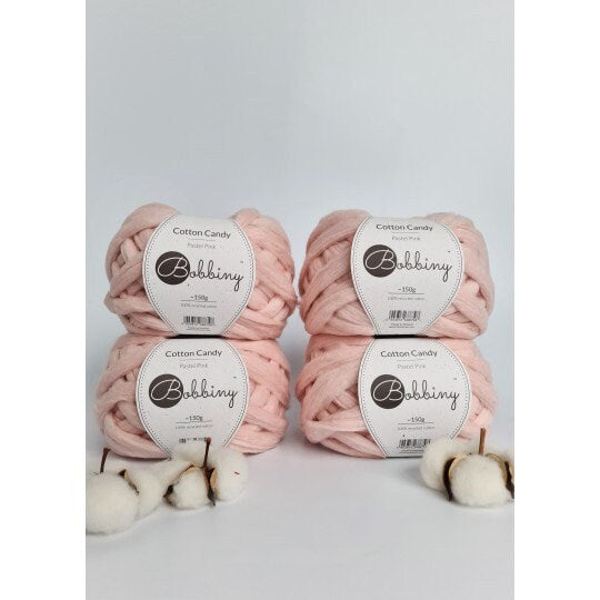 NEW! Bobbiny Cotton Candy Roving, 100 % Recycled Cotton - BasketsandBlanketsNJ