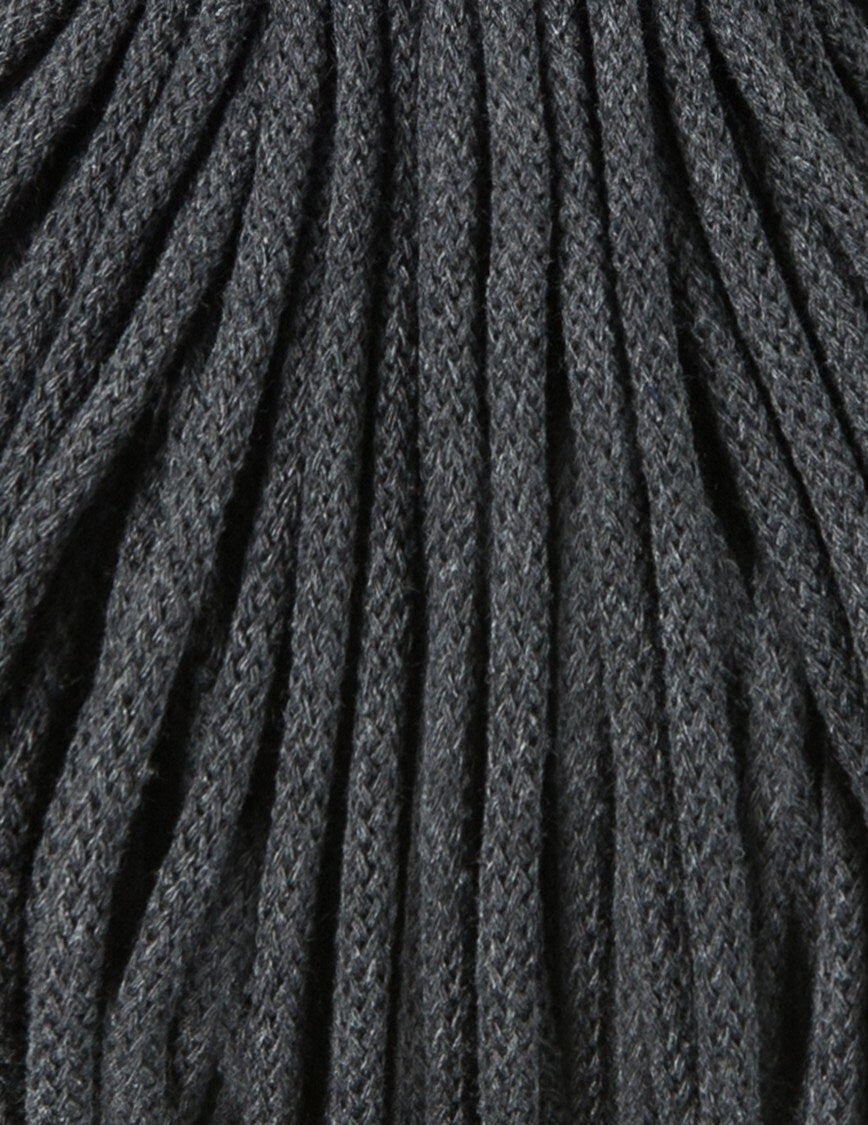 Bobbiny Braided Cord, "Charcoal" 3mm, 5mm, 9mm (108 yards/100m) - BasketsandBlanketsNJ