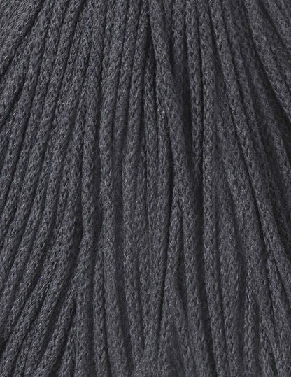 Bobbiny Braided Cord, "Charcoal" 3mm, 5mm, 9mm (108 yards/100m) - BasketsandBlanketsNJ