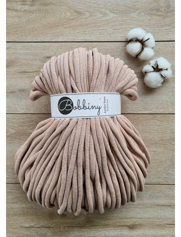 Bobbiny Braided Cord, "Biscuit" 3mm, 5mm, 9mm (108 yards/100m) - BasketsandBlanketsNJ