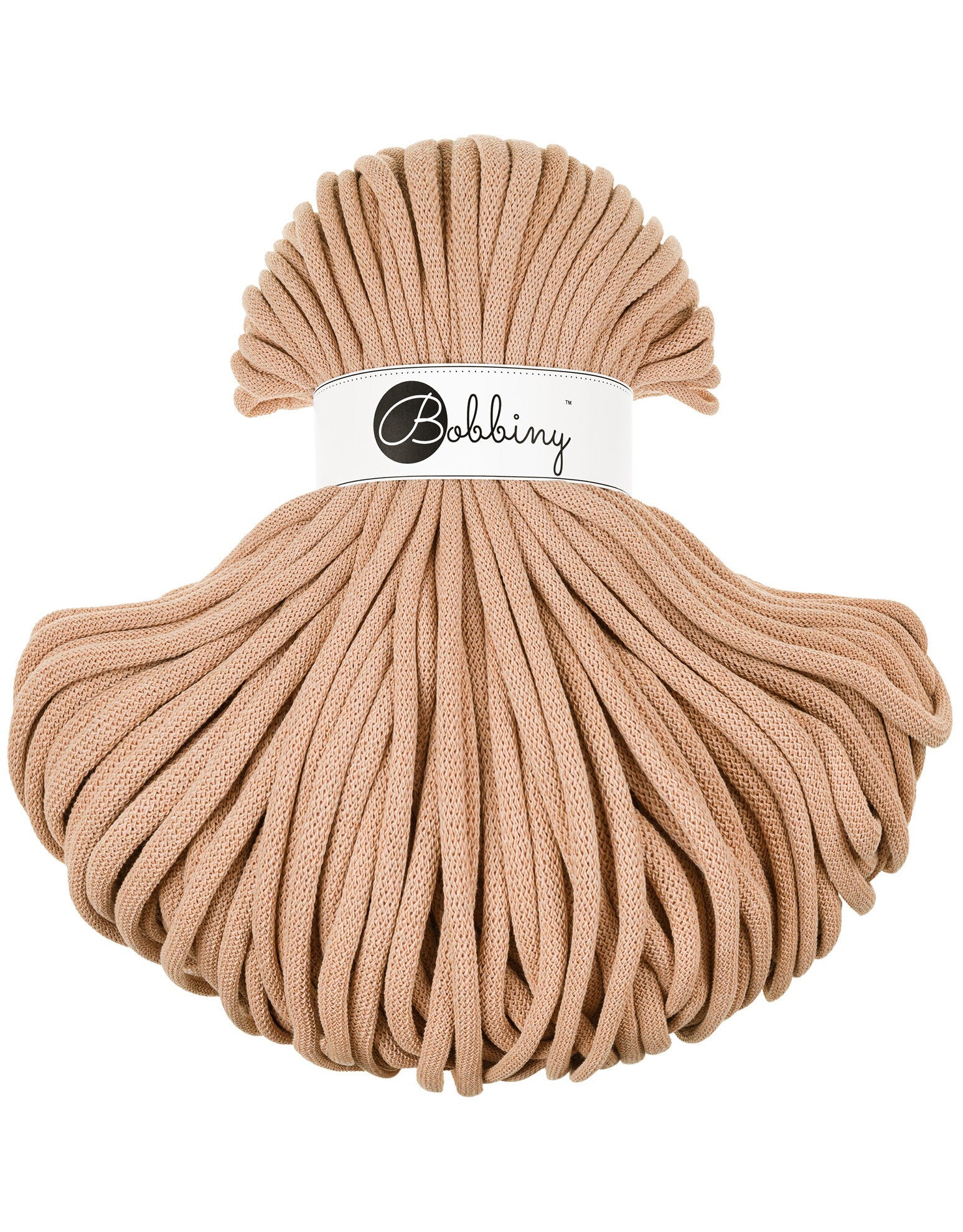 Bobbiny Braided Cord, "Biscuit" 3mm, 5mm, 9mm (108 yards/100m) - BasketsandBlanketsNJ