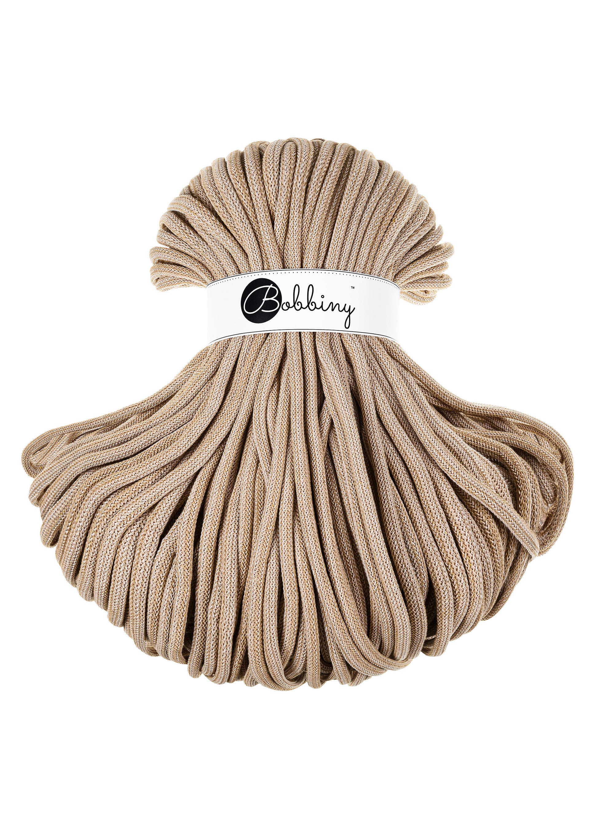 Bobbiny Braided Cord, "Caramel Shake" 3mm, 5mm, 9mm (108 yards/100m) - BasketsandBlanketsNJ