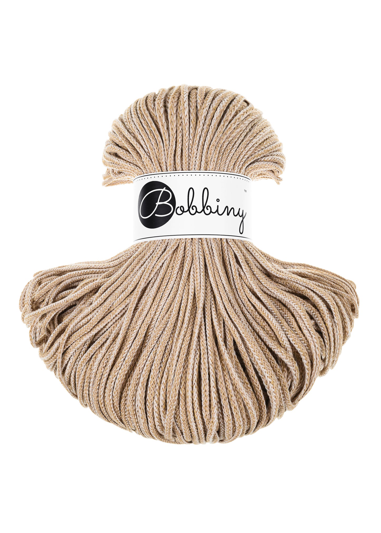 Bobbiny Braided Cord, "Caramel Shake" 3mm, 5mm, 9mm (108 yards/100m) - BasketsandBlanketsNJ